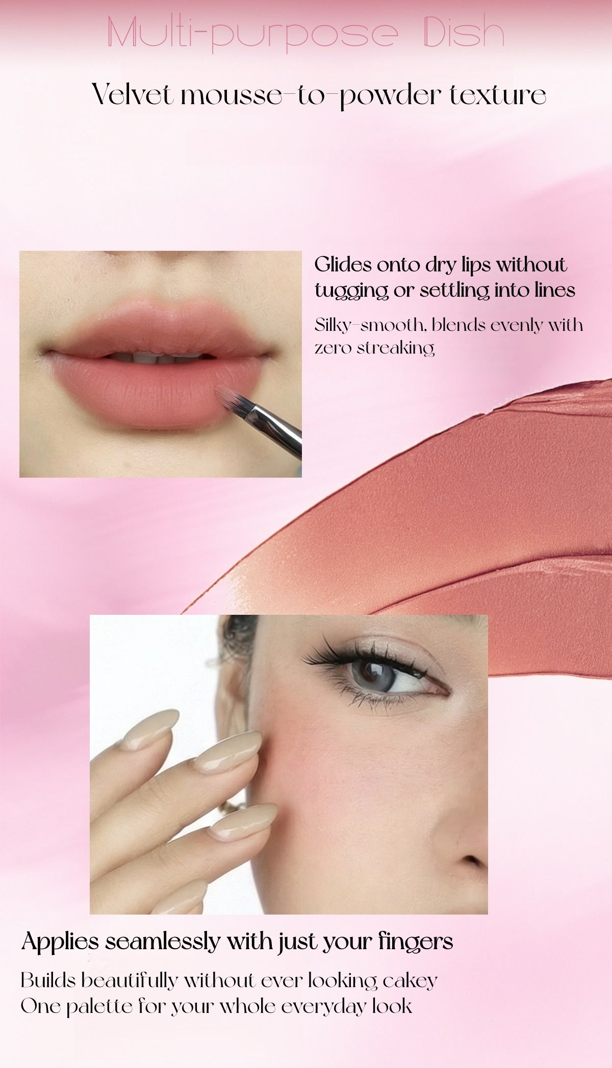 CARMELLA 18-color Velvet Matte Lip Glaze Multi-use Makeup Palette T5707