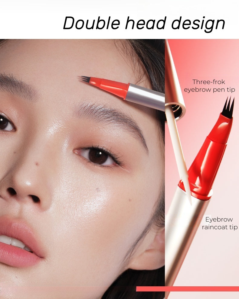 قلم حواجب JUDYDOLL طويل الأمد برأسين وثلاث شوك T4570
