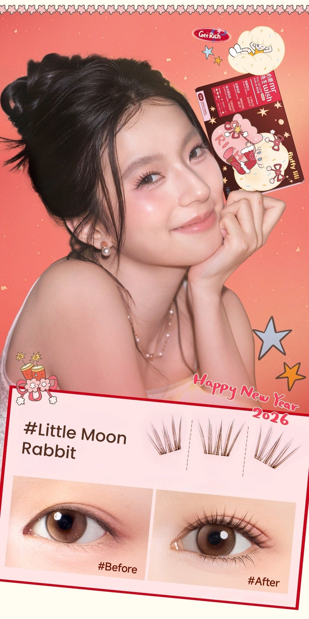 MR.WISH X Fluffy Lili Natural Glue-free False Eyelashes T5653