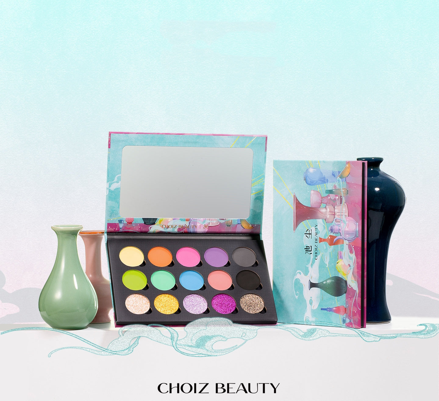 CHOIZ BEAUTY 15-color Porcelain Glazes Eyeshadow Palette T5728