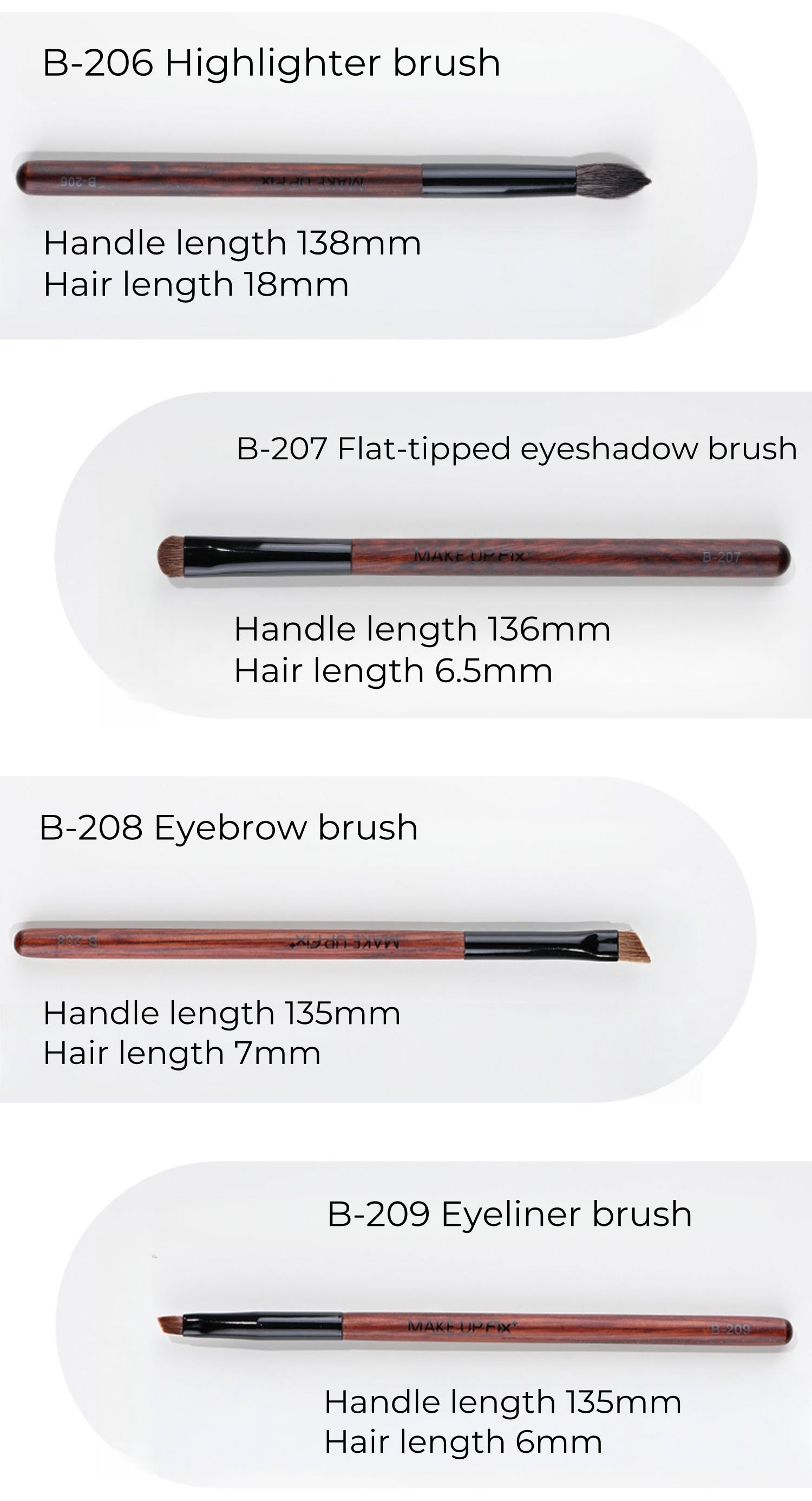 FIX+ Ash Tree Collection Professional Makeup Brush 8 Pcs Set T4907