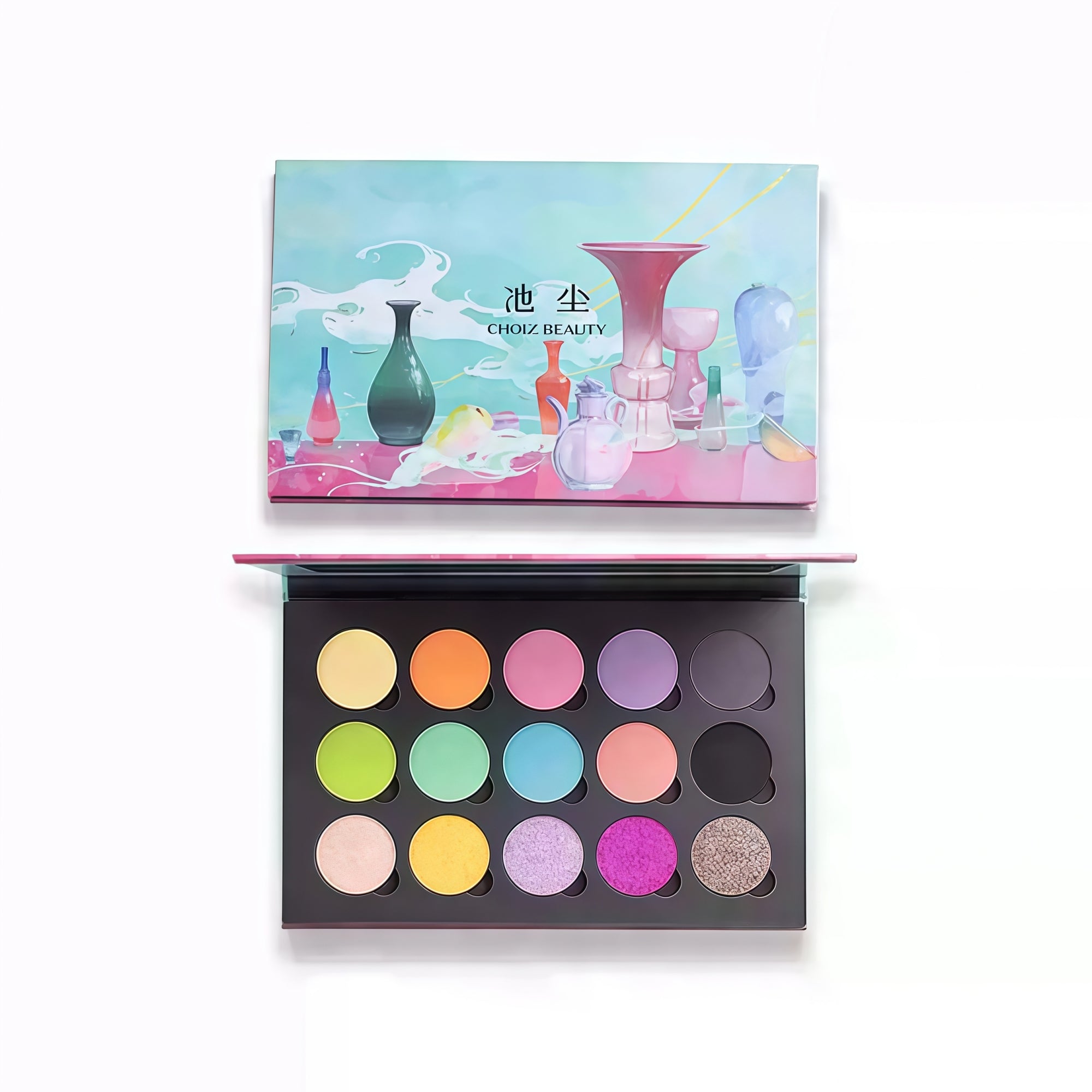 CHOIZ BEAUTY 15-color Porcelain Glazes Eyeshadow Palette T5728