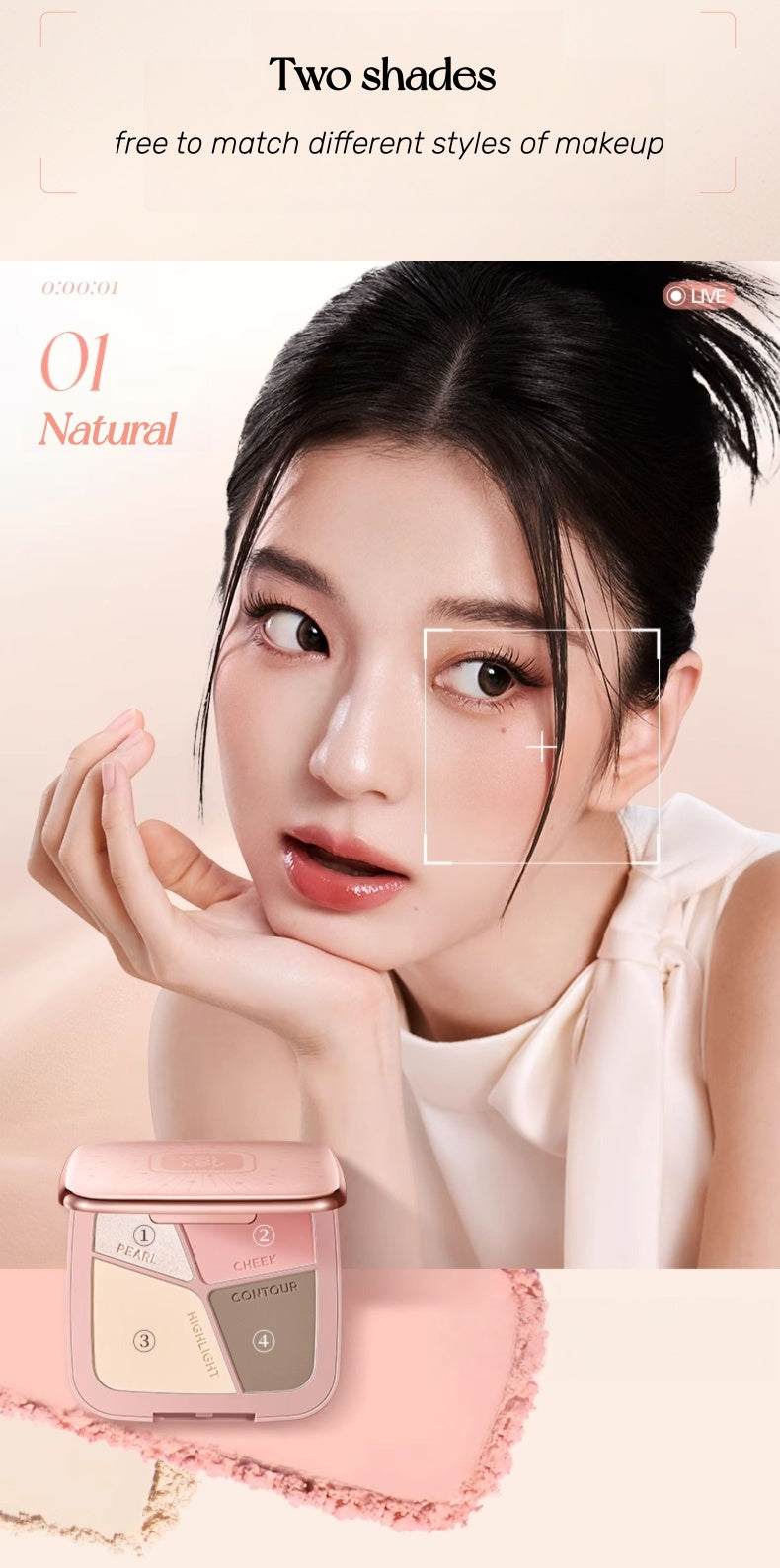 COLORKEY Now On Live Contour & Blusher & Highlighter Makeup Palette T5189