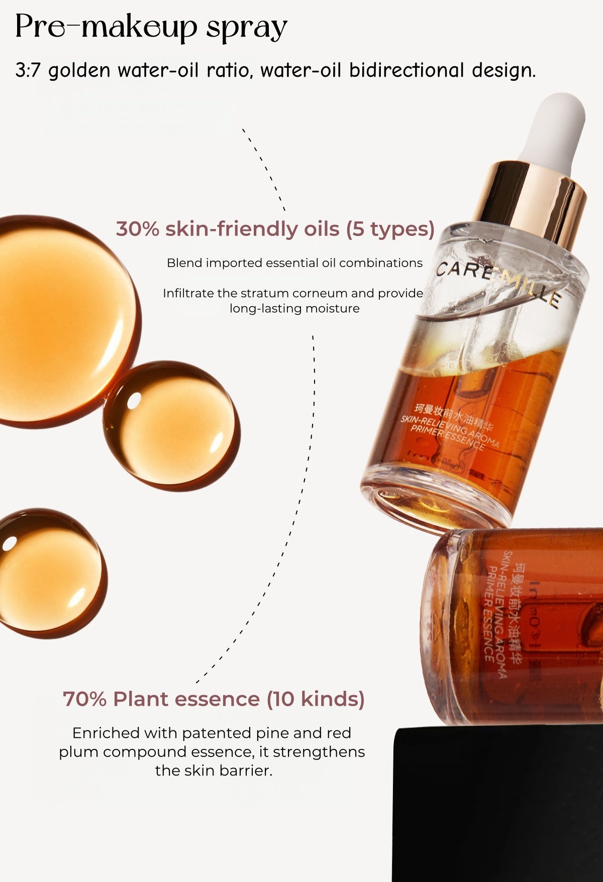 CAREMILLE Skin-relieving Aroma Makeup Primer Essence T5051