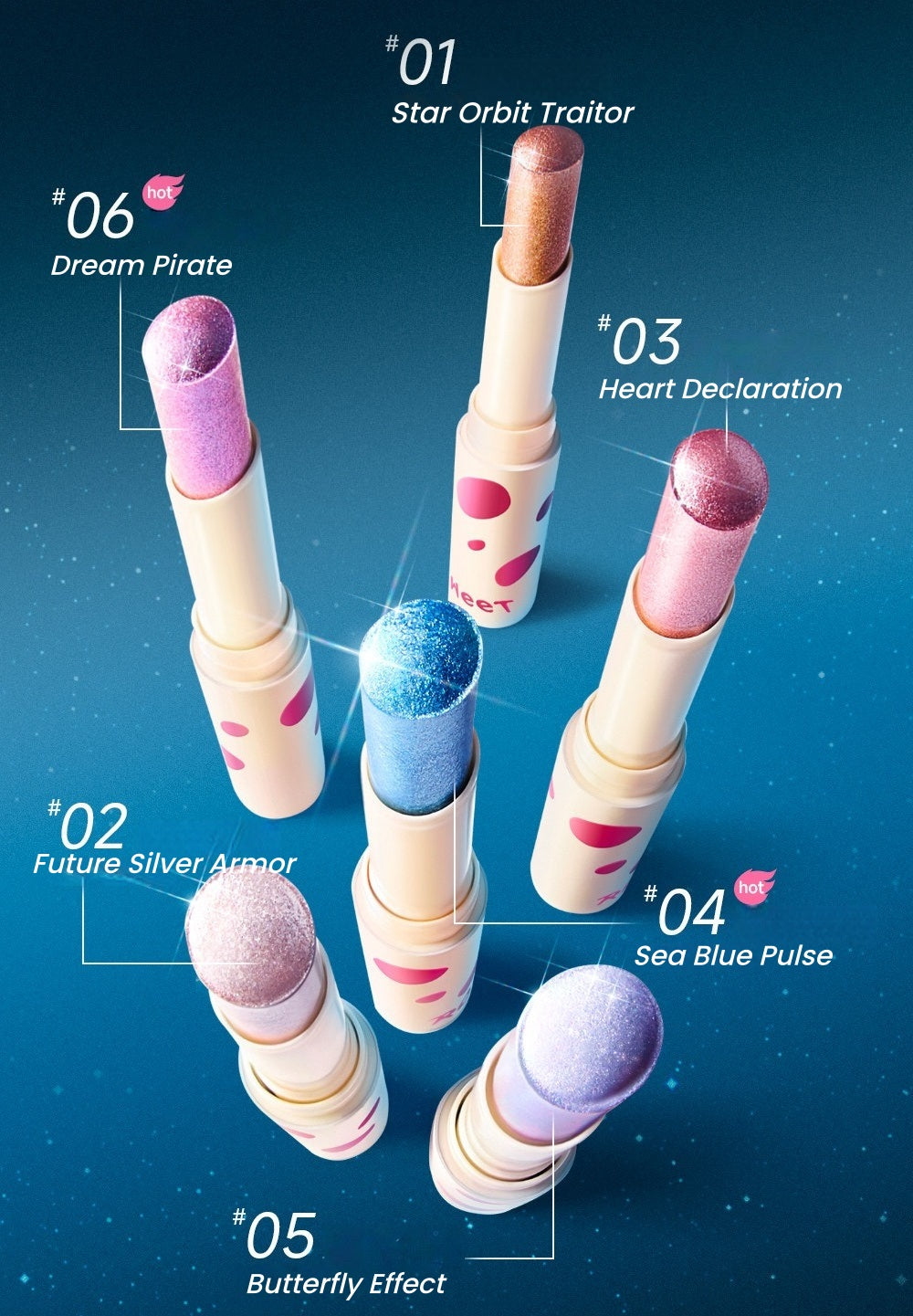 ROCK SWEET Flash Spectrum Collection Diamond Shimmer Eyeshadow Stick T5540