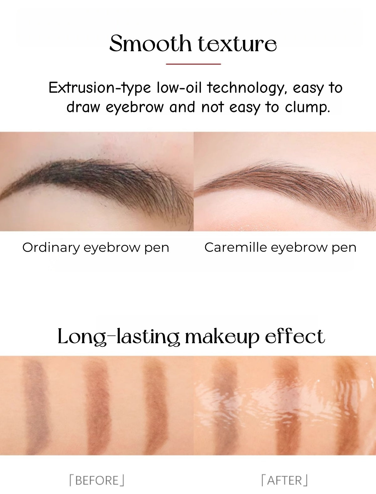 CAREMILLE Long-wear Double-head Fine Silky Eyebrow Pen T5056