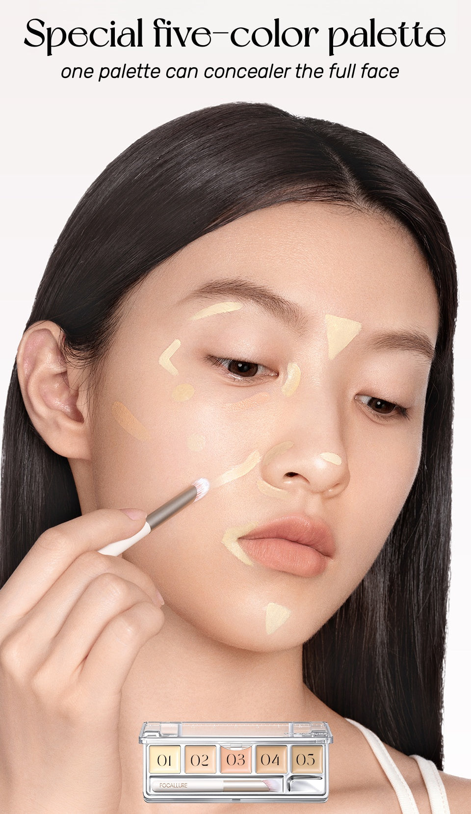 FOCALLURE 5-color Long-wear Moist Concealer Palette T5337