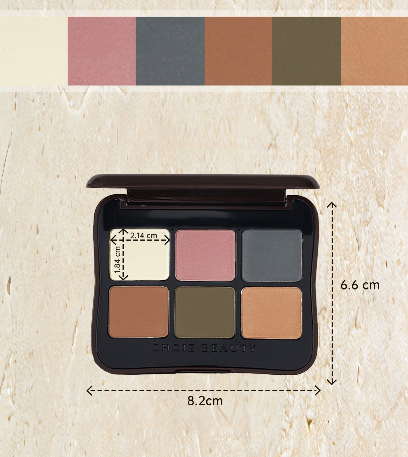 CHOIZ BEAUTY 6-color Five Grains Eyeshadow Makeup Palette T5731
