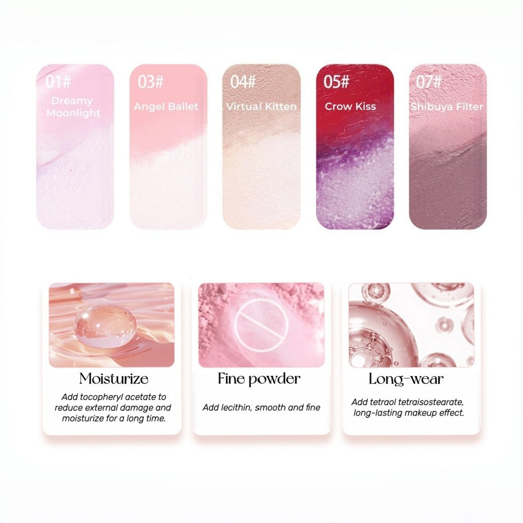 HAGGARD 2-color Long-wear Moist Glossy Blusher Cream T5273