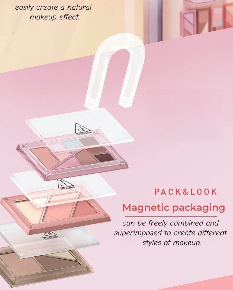 3CE Layer-It-All Shadow Eyeshadow & Blusher & Contour Makeup Palette T4654