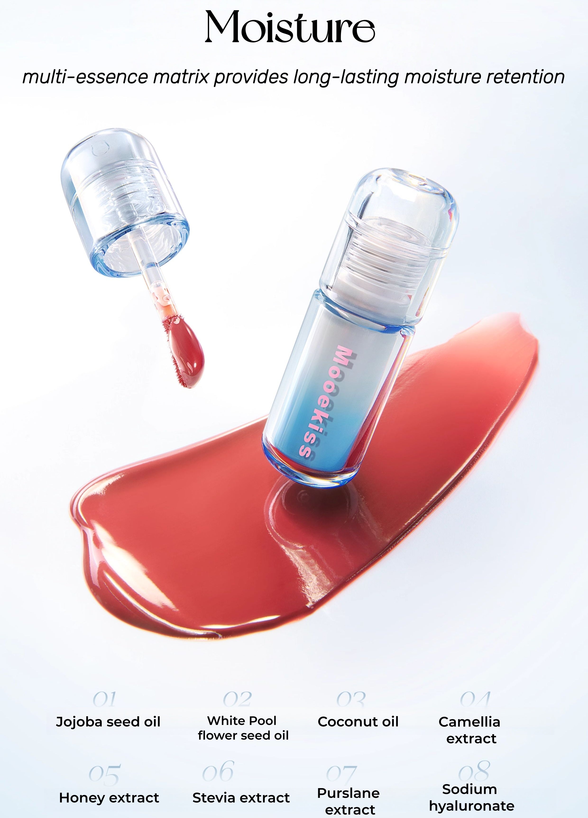 MOOEKISS Long-wear Moisture Glossy Mirror Lip Glaze T5274