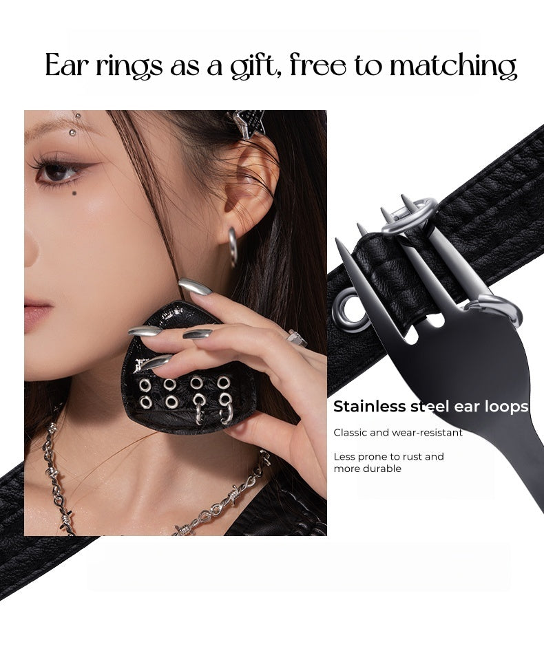 Lishu Punk Black Pineapple Soft Powder Makeup Puff 2 Pcs Set T5208