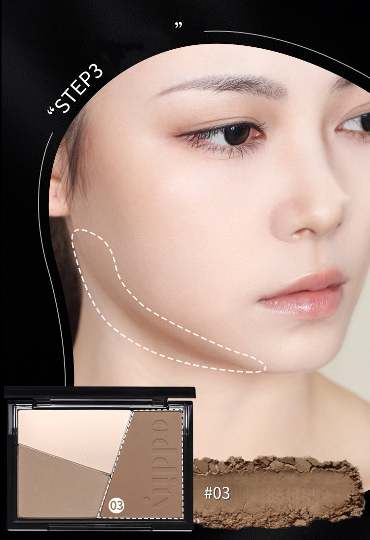 Oddity 3-color Matte Highlighter & Contour Makeup Palette T5296