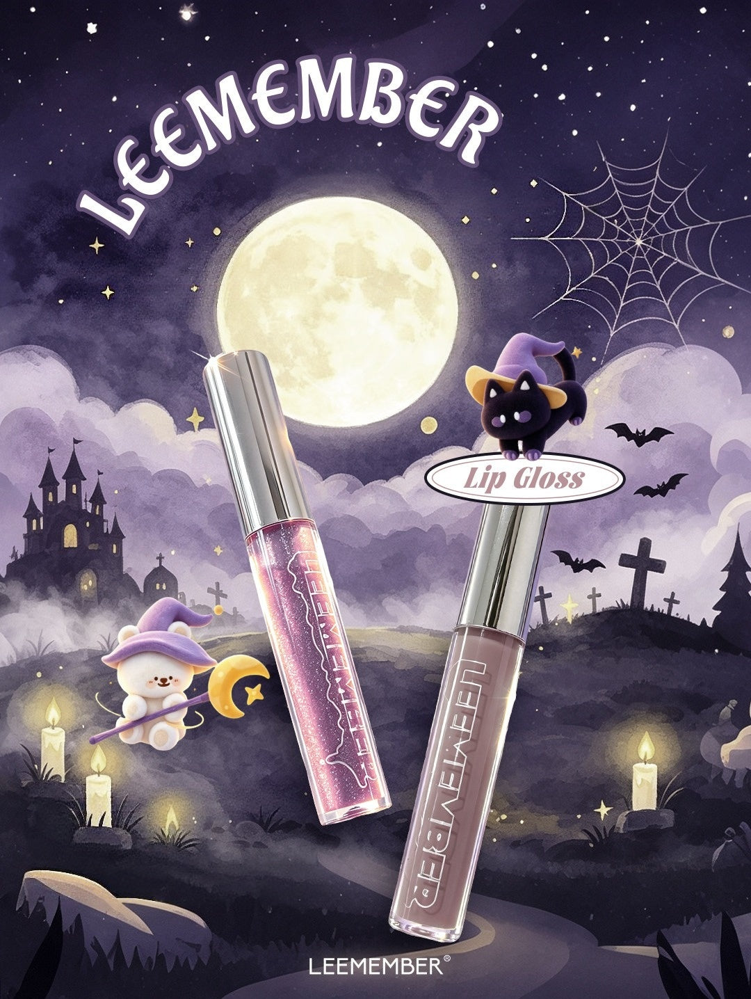LEEMEMBER Magic Halloween Collection Glossy Blusher Cream & Lip Gloss T6018