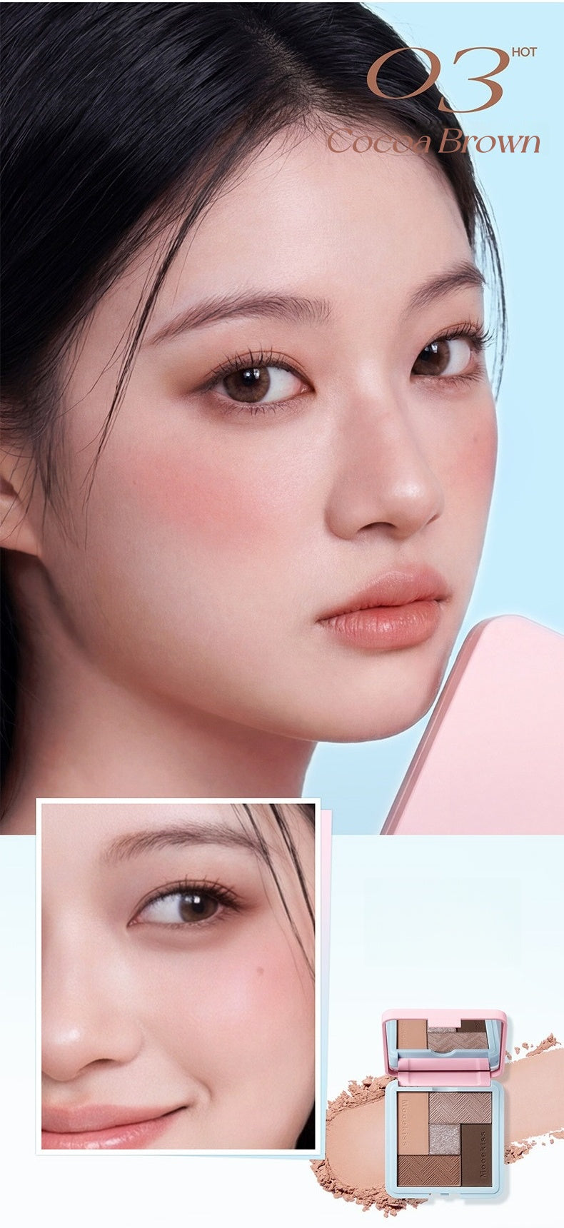 MOOEKISS Pink Blue Collectio 5-color Eyeshadow Palette T5672