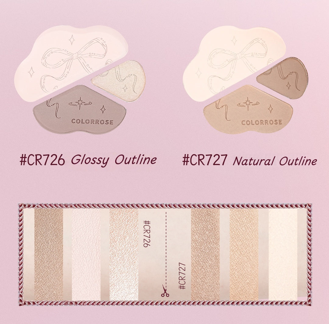 COLORROSE 3-color Contour & Highlighter Makeup Palette T5164