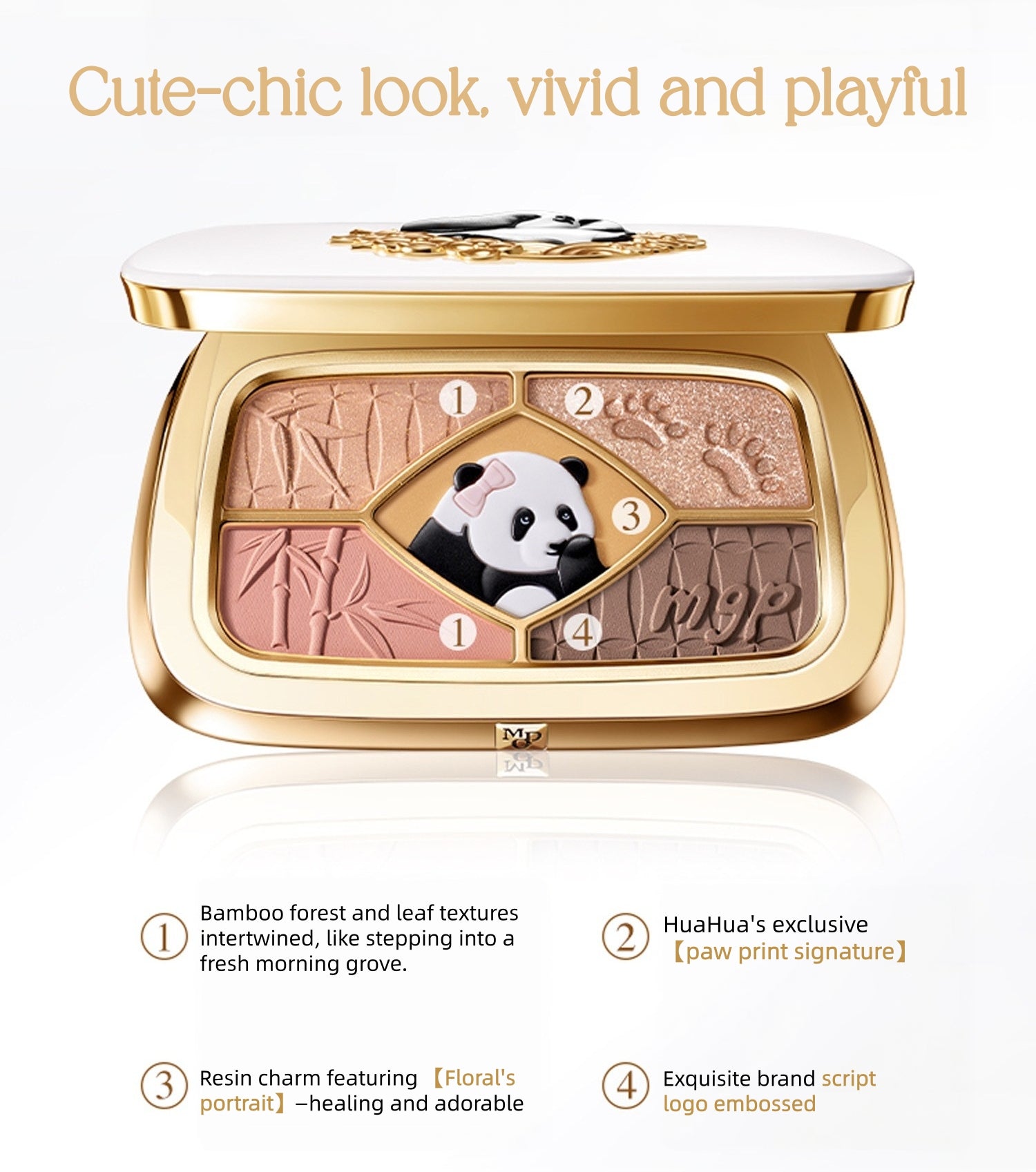 MAOGEPING X Panda Creation 4-color Eyeshadow Palette T5988