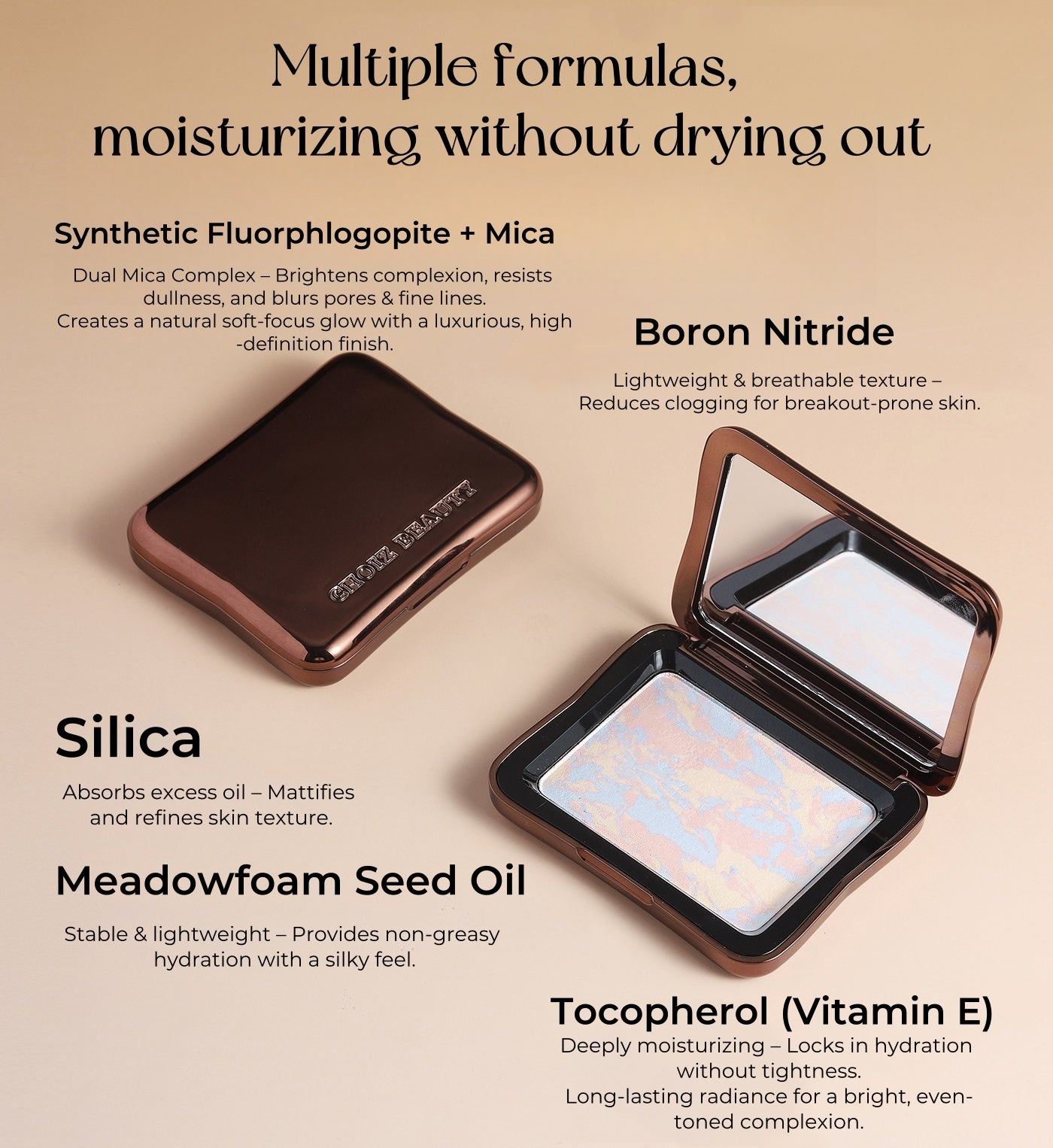 CHOIZ BEAUTY 3-color Long-wear Oil-control Pressed Powder T4837