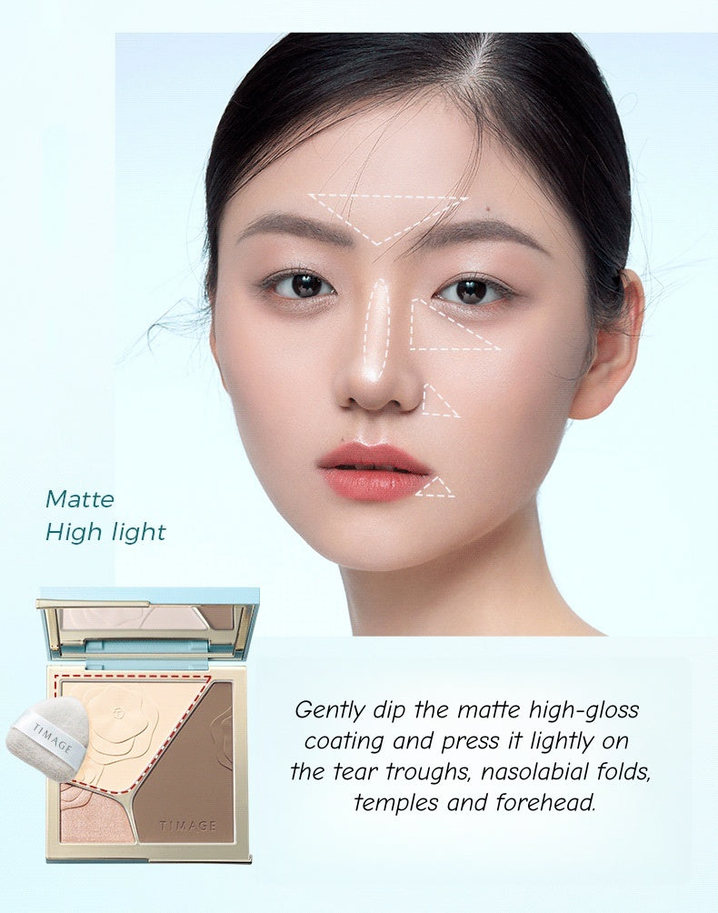TIMAGE Matte & Pearlescent Highlighter Contour Palette (4.0) T4817