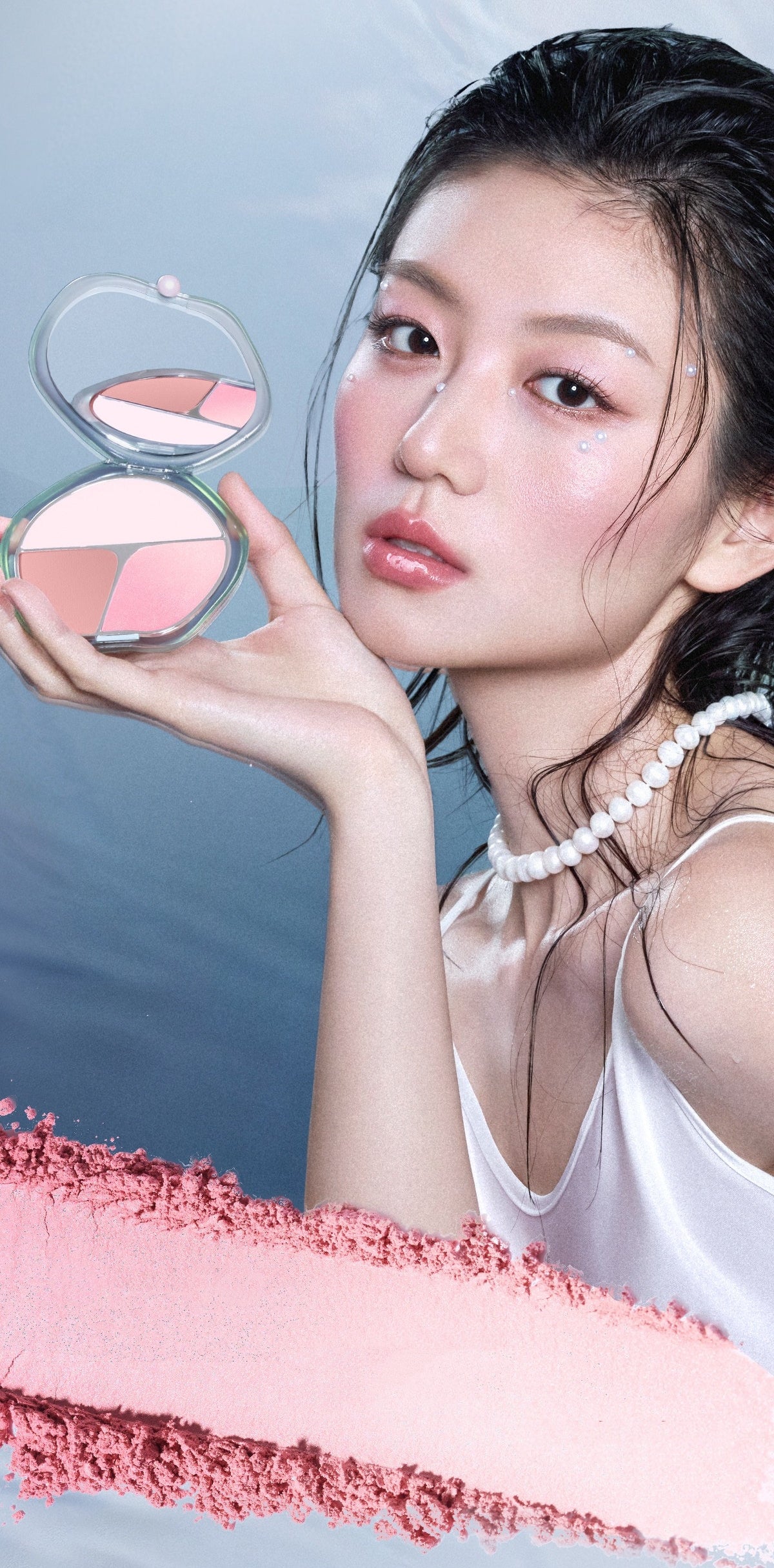 TIMAGE Matte & Satin 3-Color Gradient Blusher Palette T6050