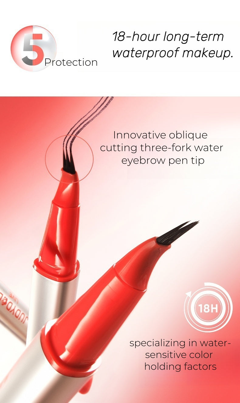 قلم حواجب JUDYDOLL طويل الأمد برأسين وثلاث شوك T4570