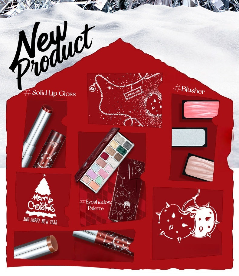 QianYan Christmas Starlight Wishes Collection Eyeshadow & Lipstick & Blusher T5436