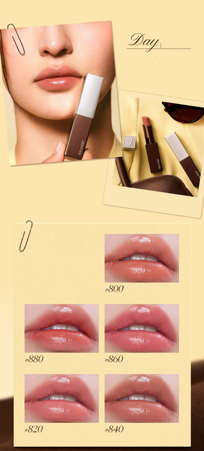 JOOCYEE Day&Night Care Tinted Lip Balm & Lipstick T5783