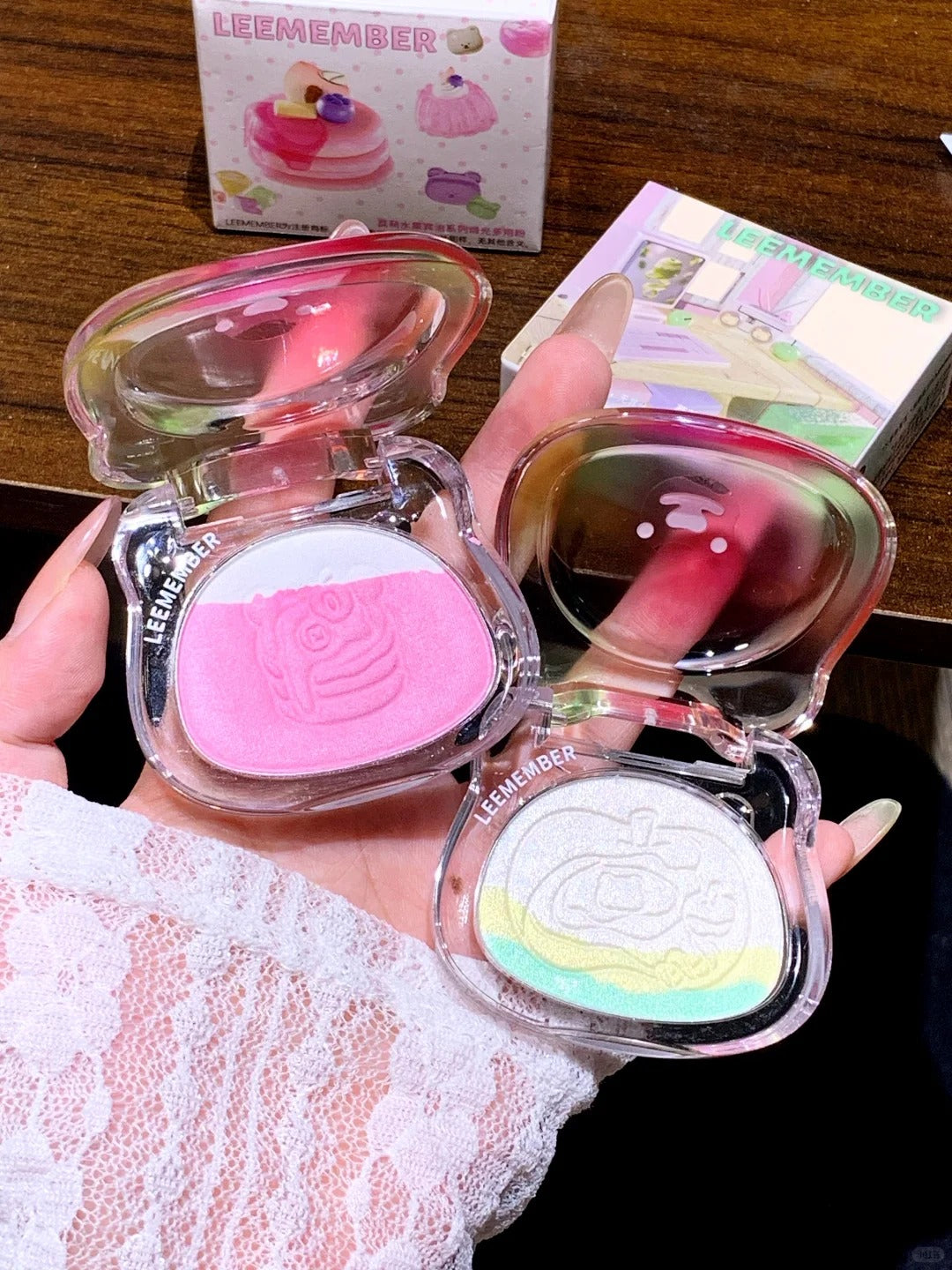 LEEMEMBER Fruit Punch Collection Blusher & Highlighter & Lip Gloss T5001