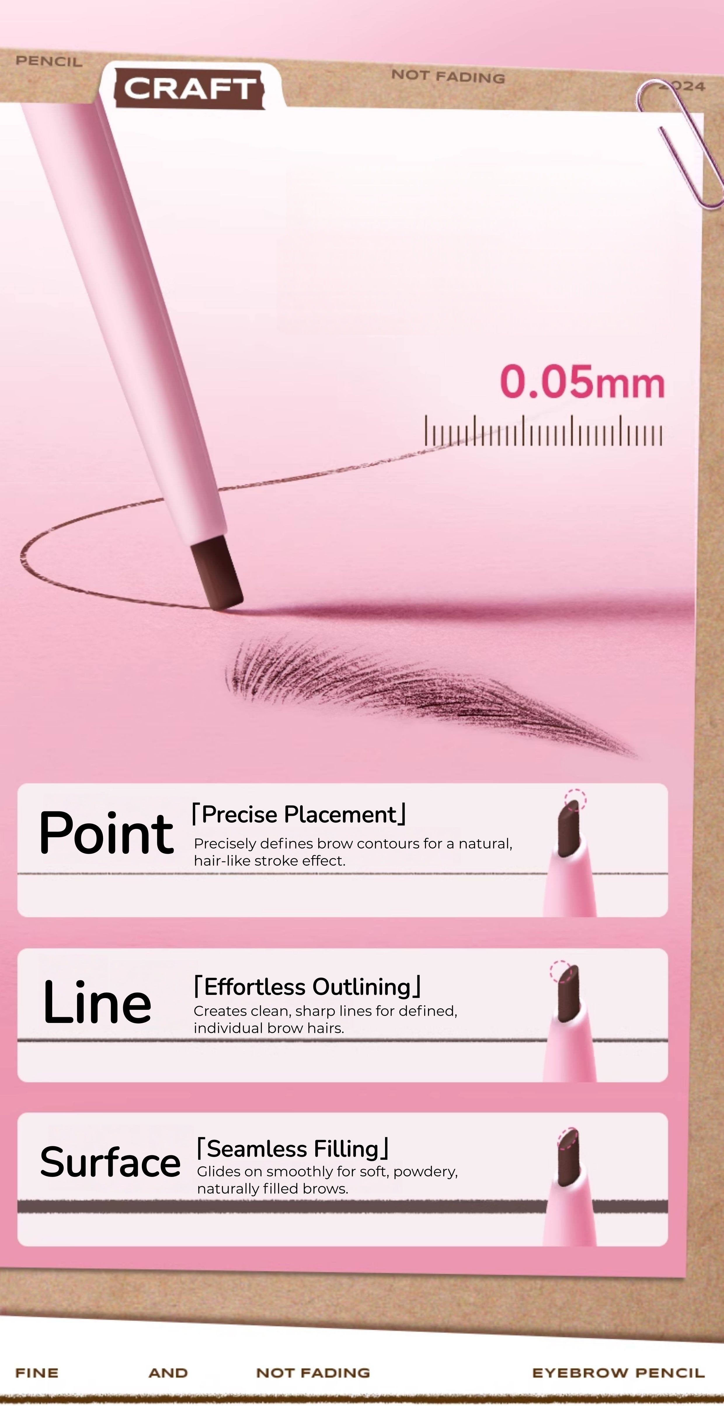 ROCK SWEET Waterproof Smooth Double-head Eyebrow Pen T5547