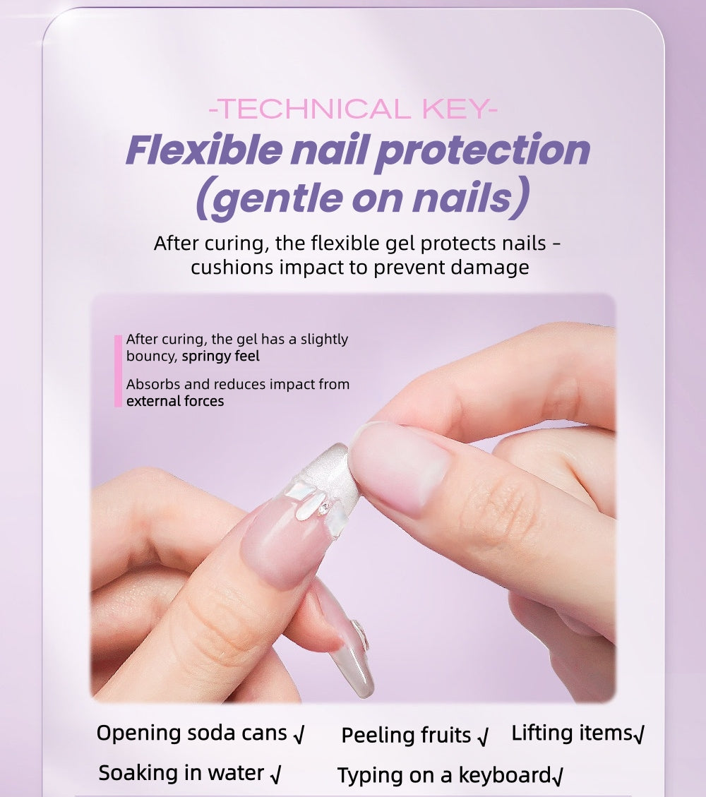 MR.WISH Chubby Purple Solid Nail Tips Glue T5770