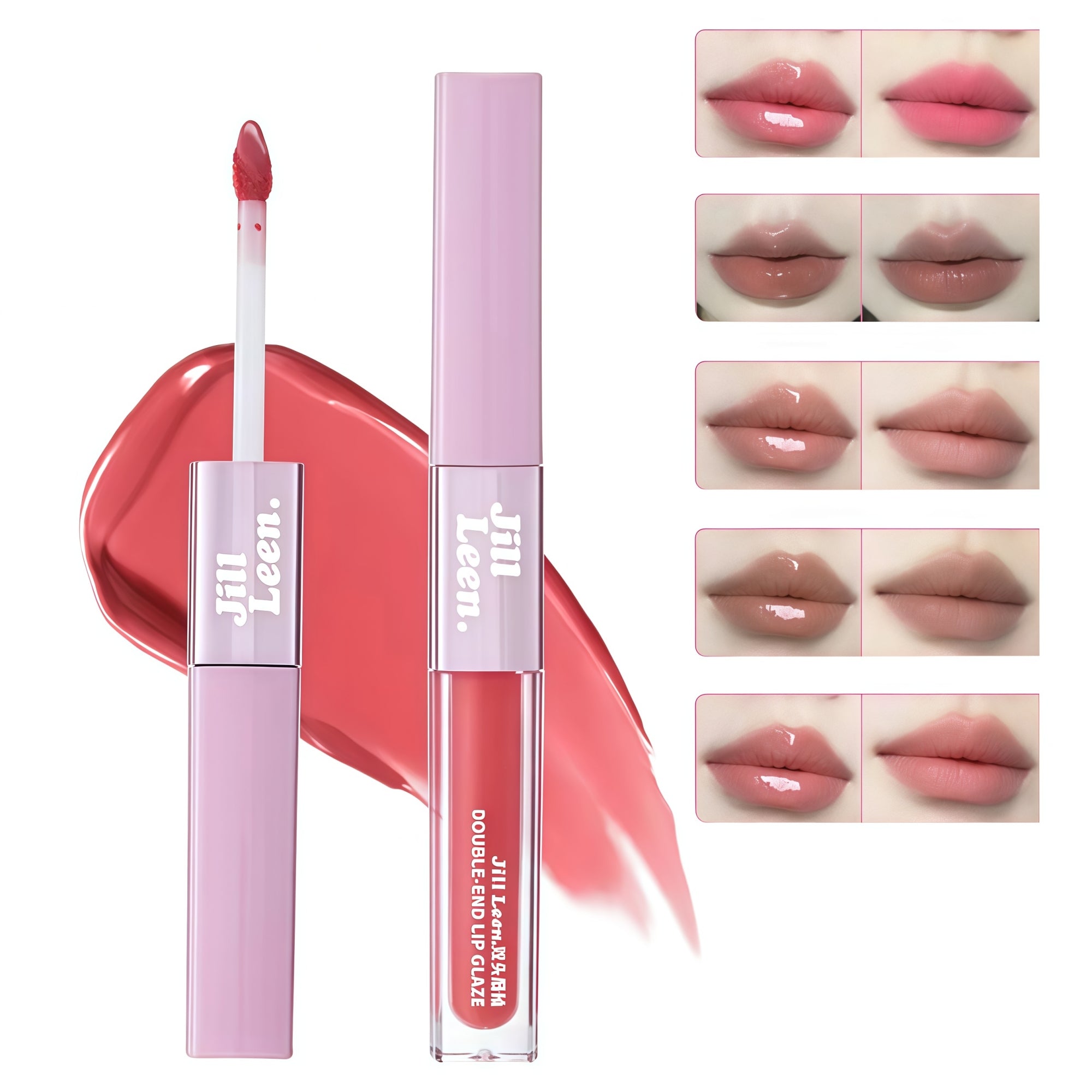 JILL LEEN Long-wear Matte & Glossy Double-head Lip Glaze T5618