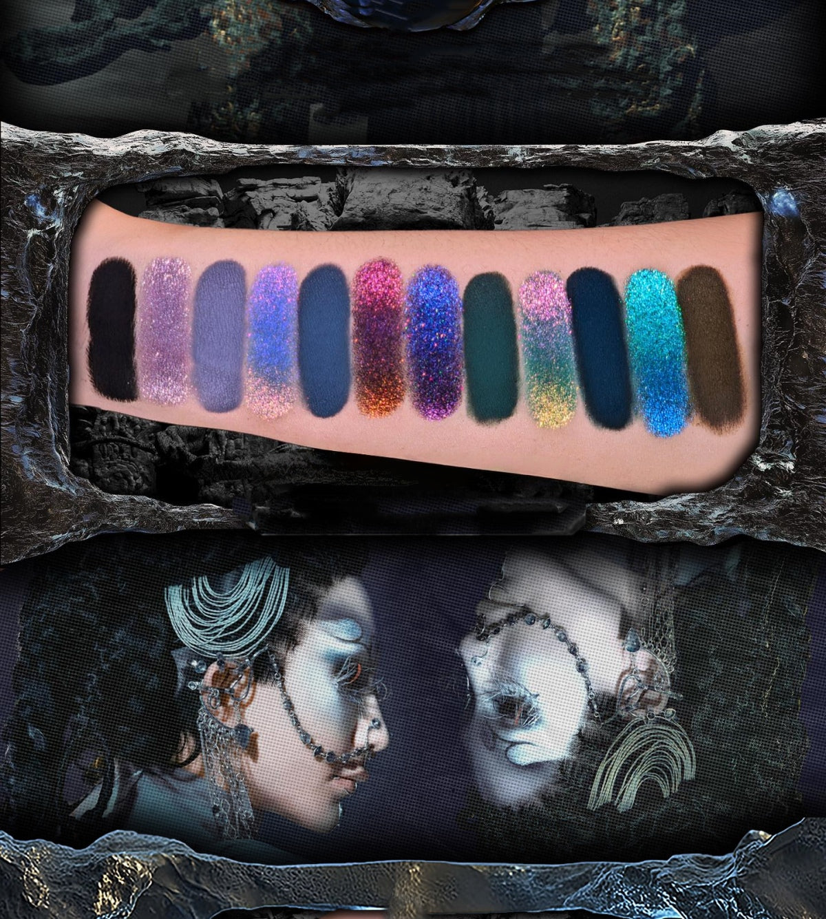 SUGAROCK Dark Dust 12 Color Eyeshadow Palette T5664