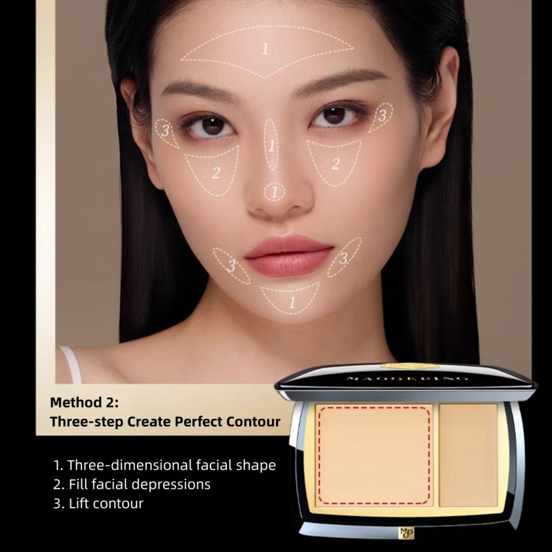 MAOGEPING 3D Light Shadow Highlighter & Contour Cream Palette