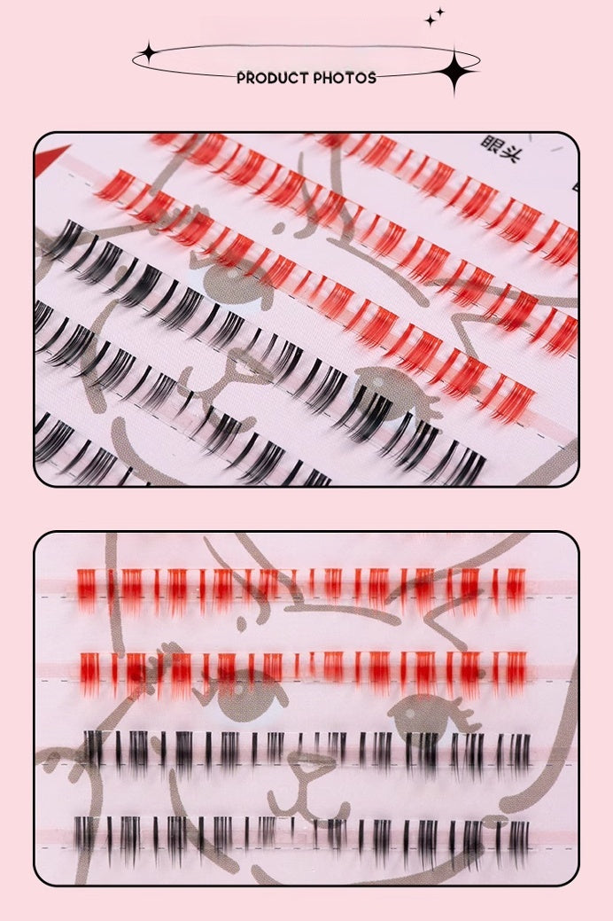 Gaoashes X Freya86 Red & Balck Thick Lower False Eyelashes T4612