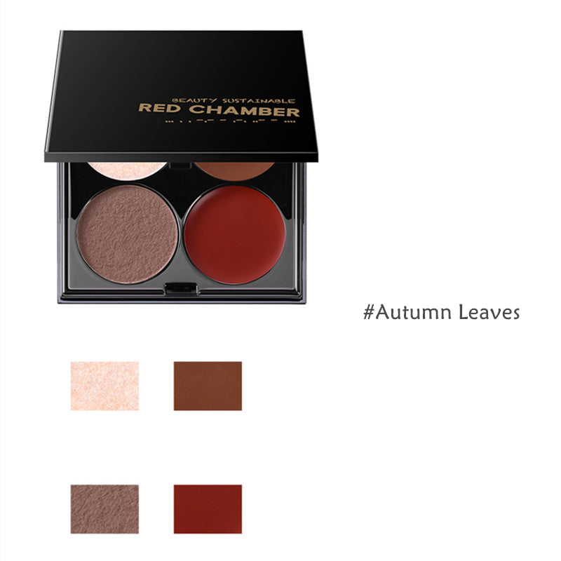 RED CHAMBER 4-Color All-In-One Makeup Palette For Lipstick & Blusher & Eyeshadow T3861