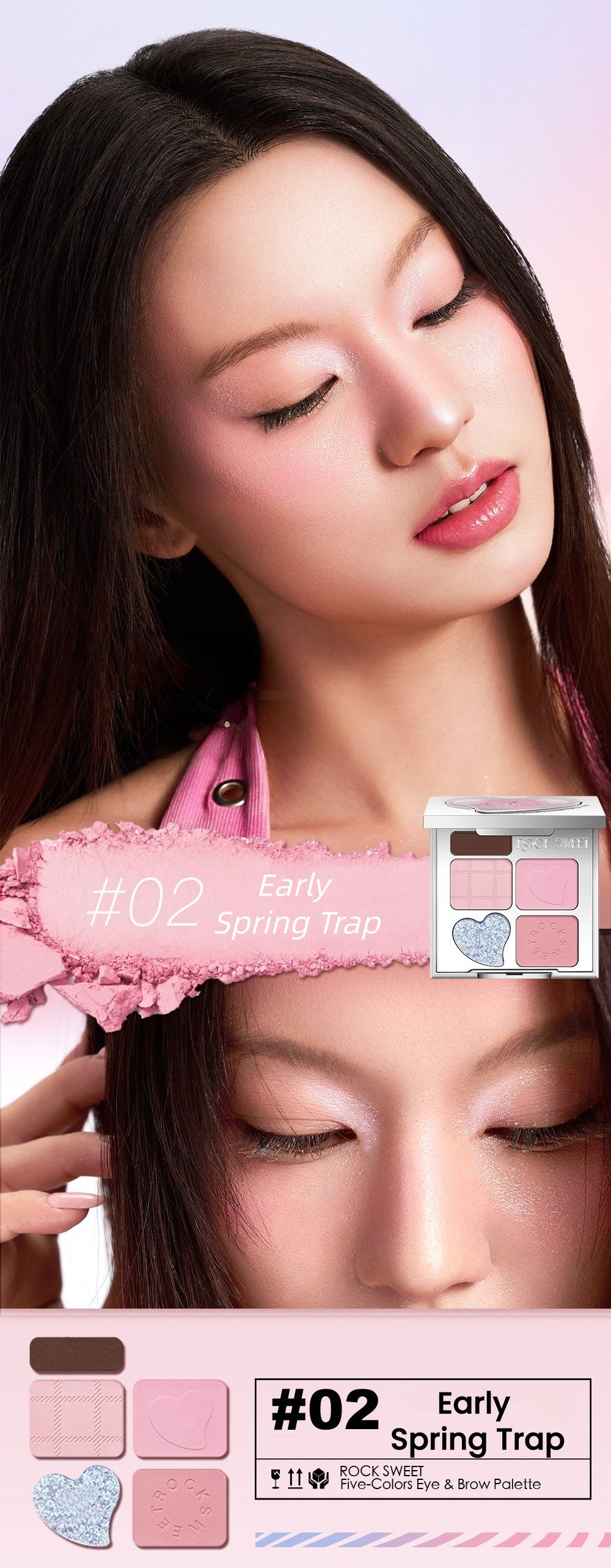 ROCK SWEET Rhythmic Fantasy Collection 5-color Eyeshadow Palette T5655