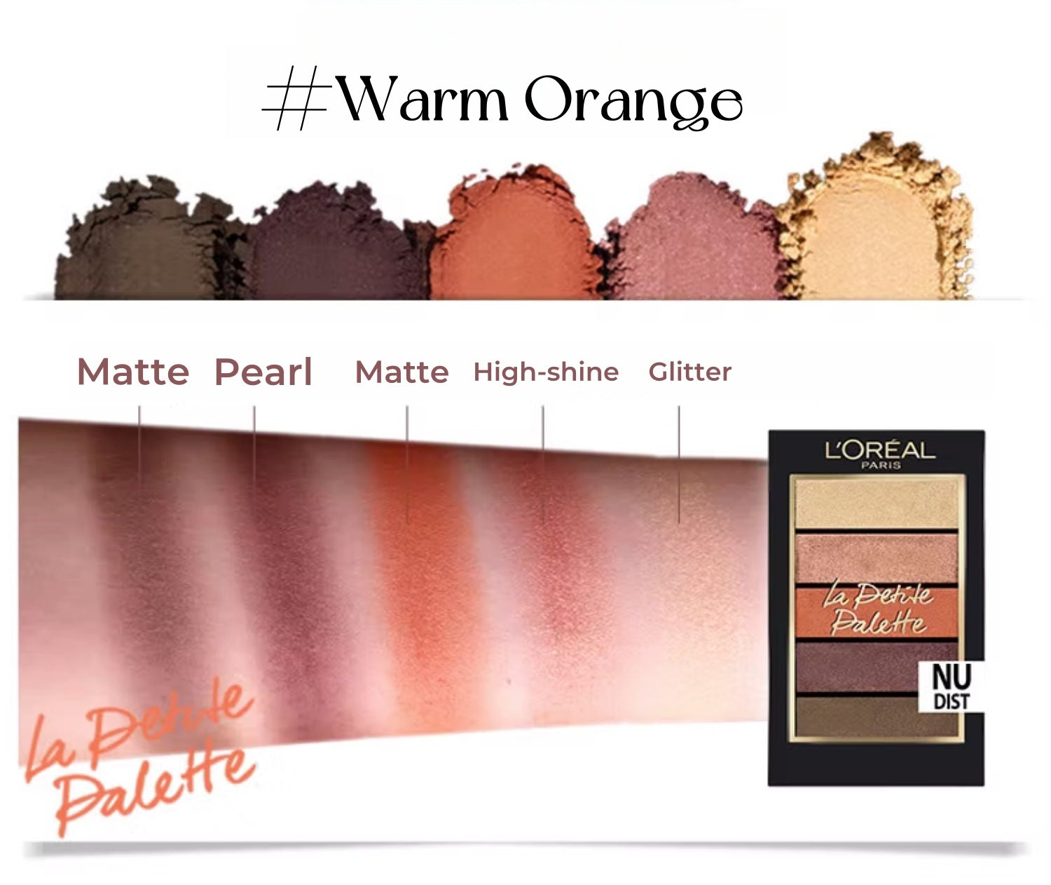L'Oréal 5-color Matte & Pearlescent Eyeshadow Palette T4973