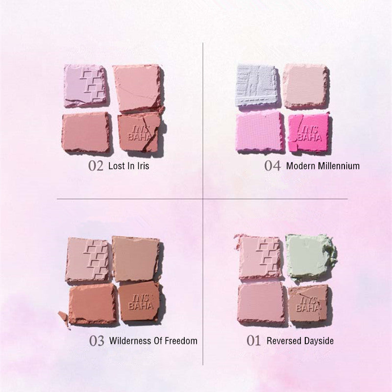 INSBAHA Primary Look Explore Four-Color Blusher Palette T3772