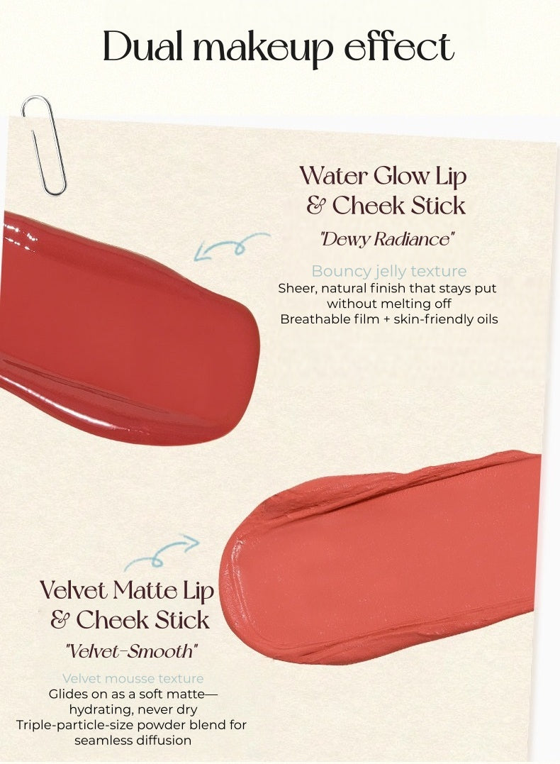 AMORTALS Glossy & Matte Multi-use Makeup Stick for Lips & Cheek T5637