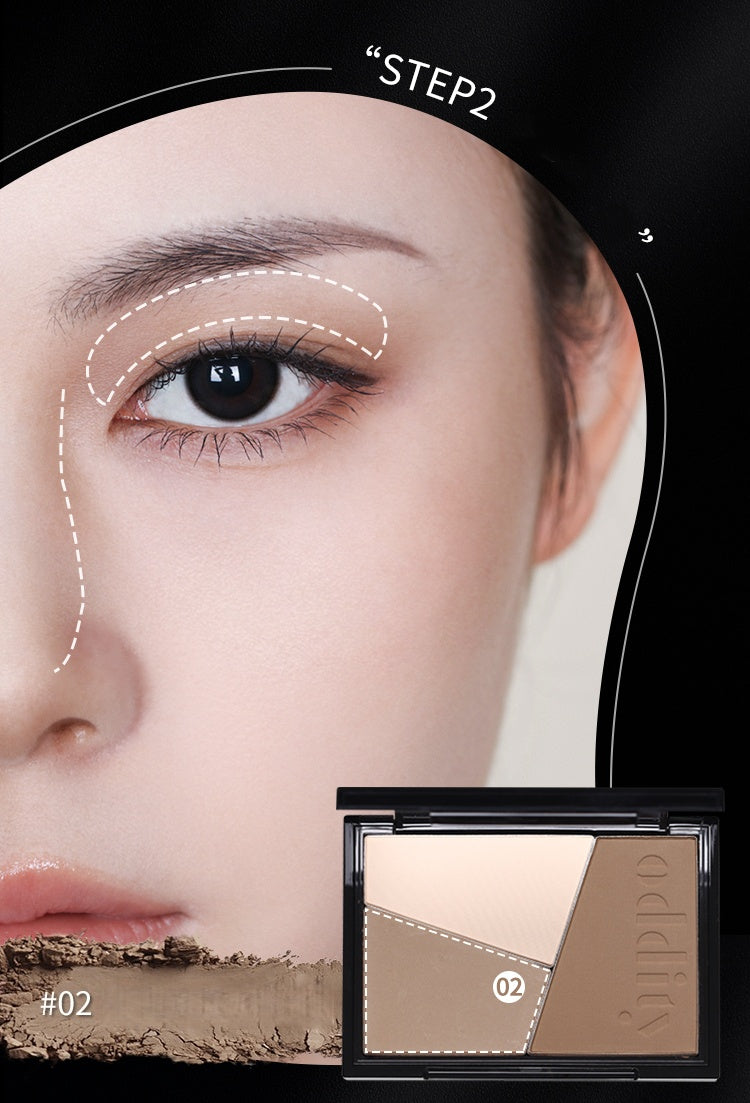 Oddity 3-color Matte Highlighter & Contour Makeup Palette T5296