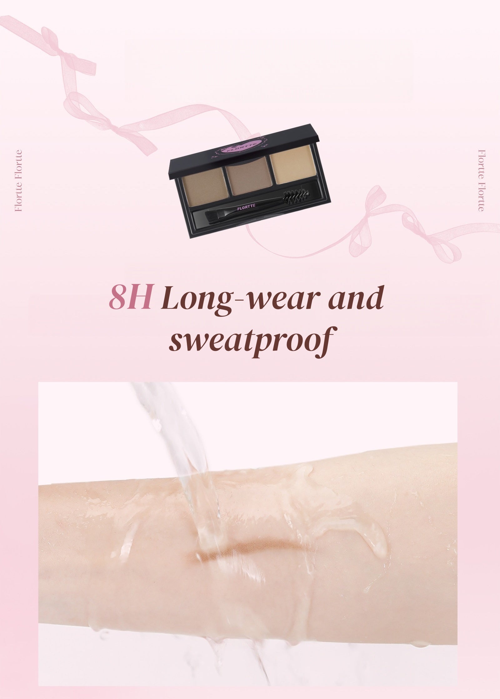 FLORTTE Long-wear Waterproof 3-color Eyebrow Powder T5876