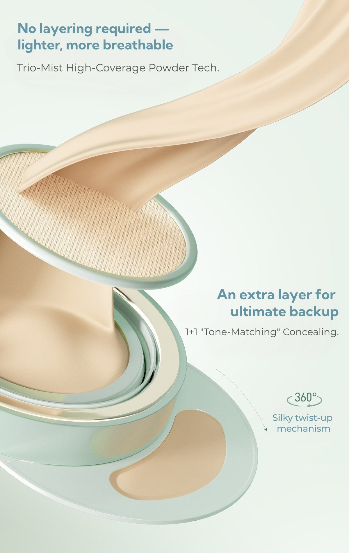 TIMAGE Round Tube Long-wear Air Cushion Foundation T6063