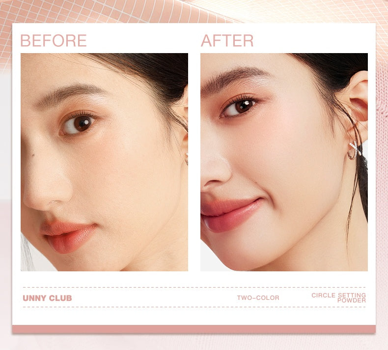 UNNY CLUB Oil-control Double-color Matte Pressed Powder T5431