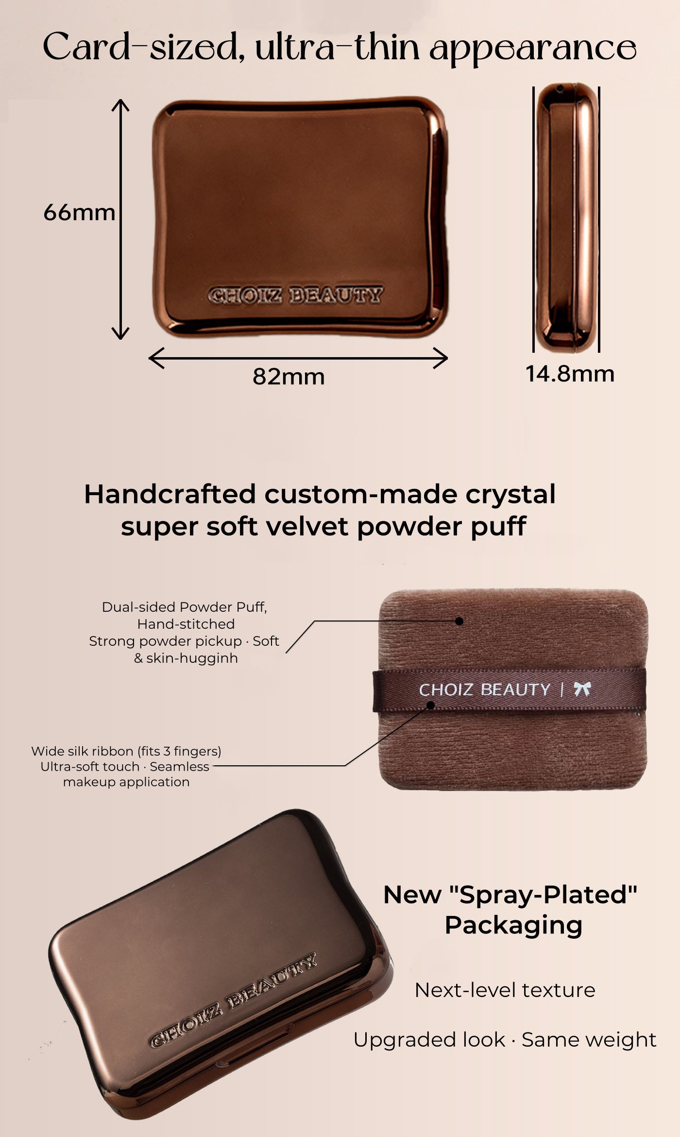 CHOIZ BEAUTY 3-color Long-wear Oil-control Pressed Powder T4837