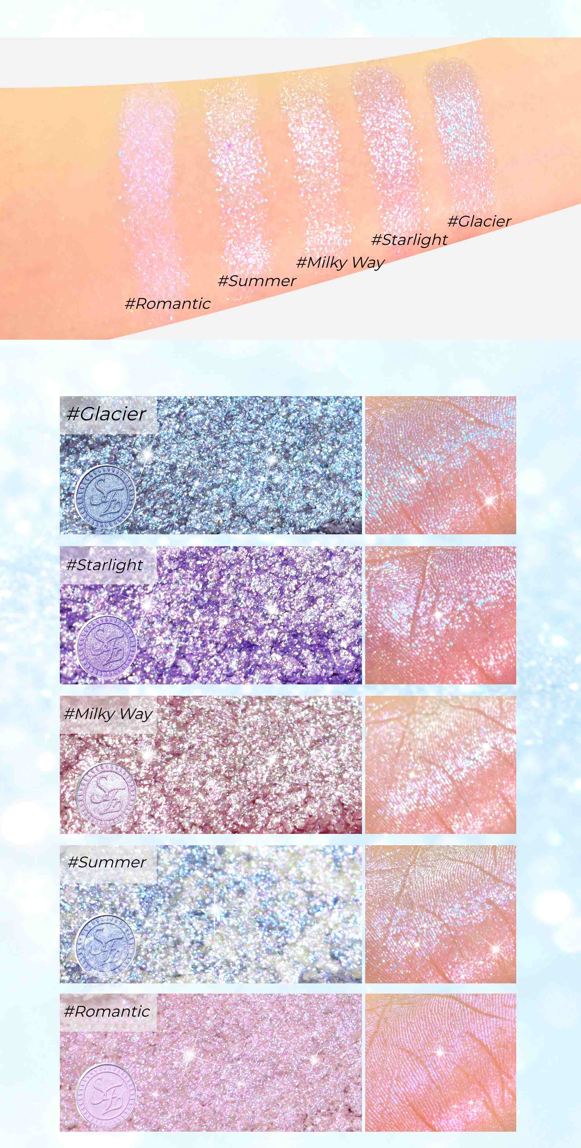 SheenEffect Diamond Highlighter Single-color Eyeshadow T5789