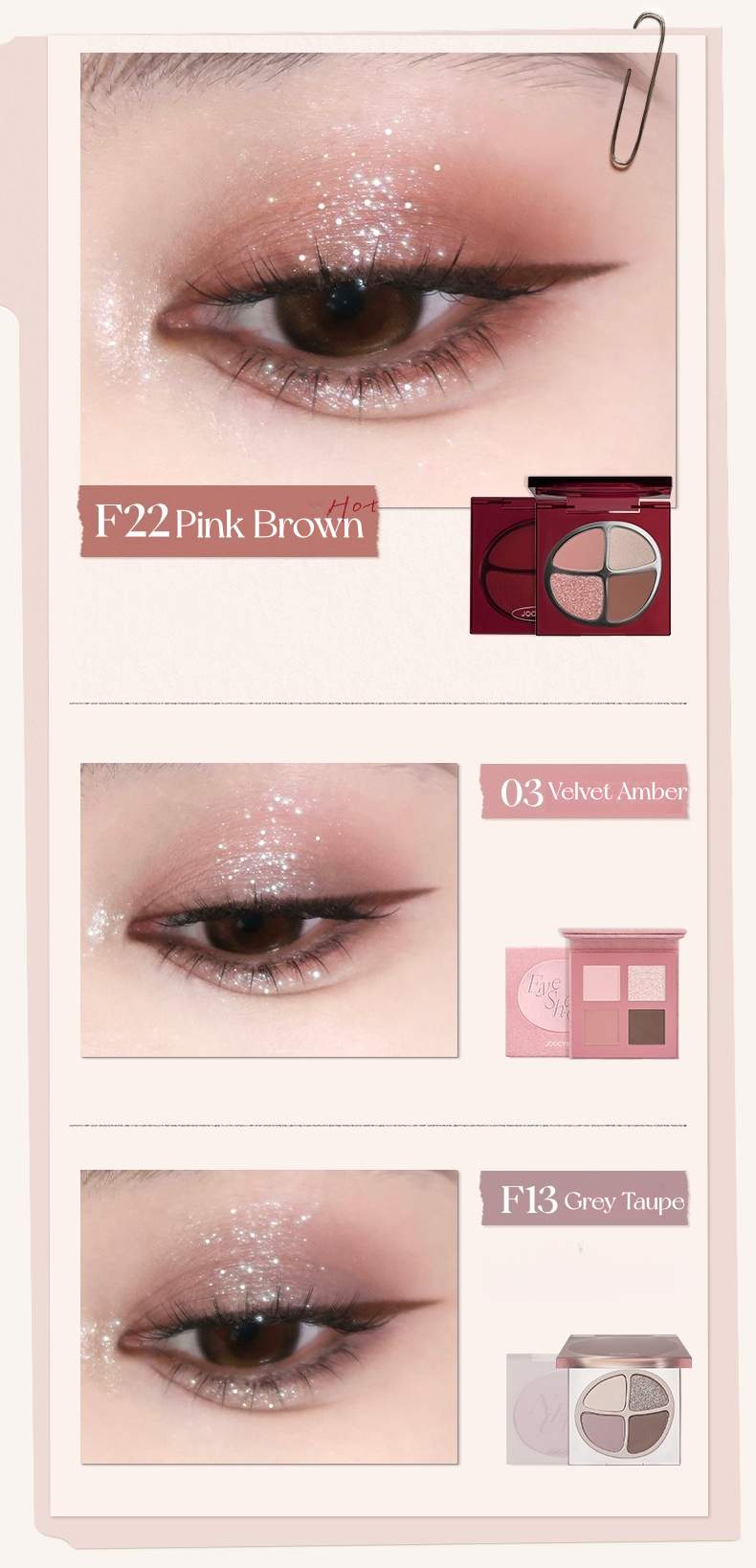 JOOCYEE Long-wear 4-color Eyeshadow Palette T5514