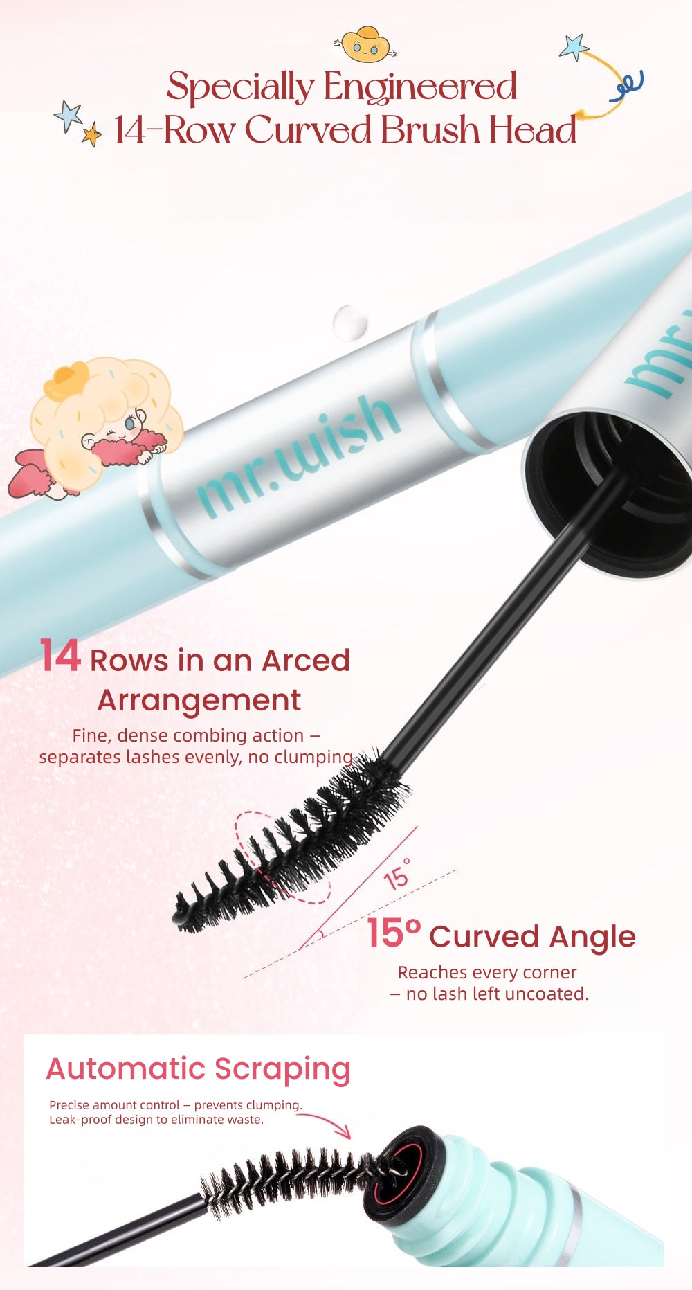 MR.WISH X Fluffy Lili Double-head Eyelash Primer & Remover Pen T5736