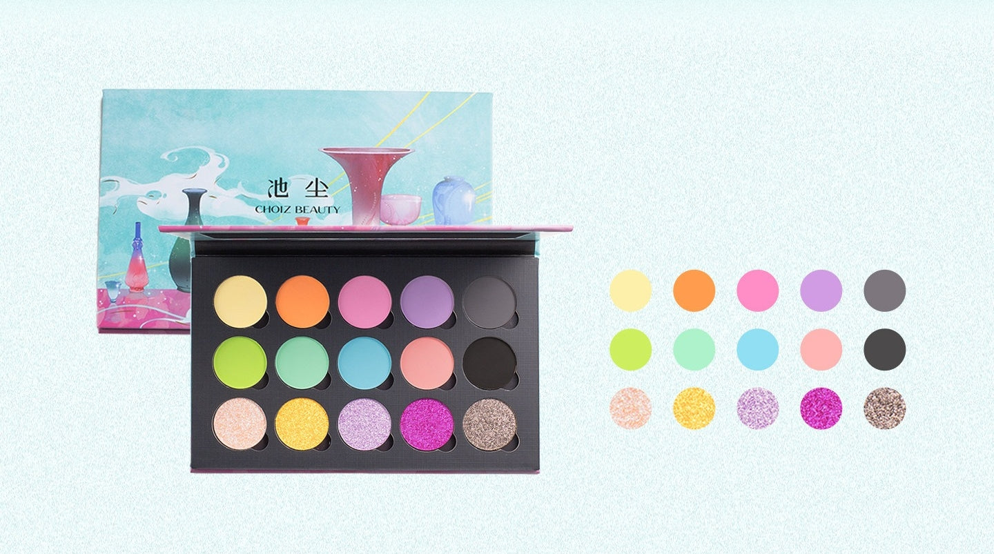 CHOIZ BEAUTY 15-color Porcelain Glazes Eyeshadow Palette T5728