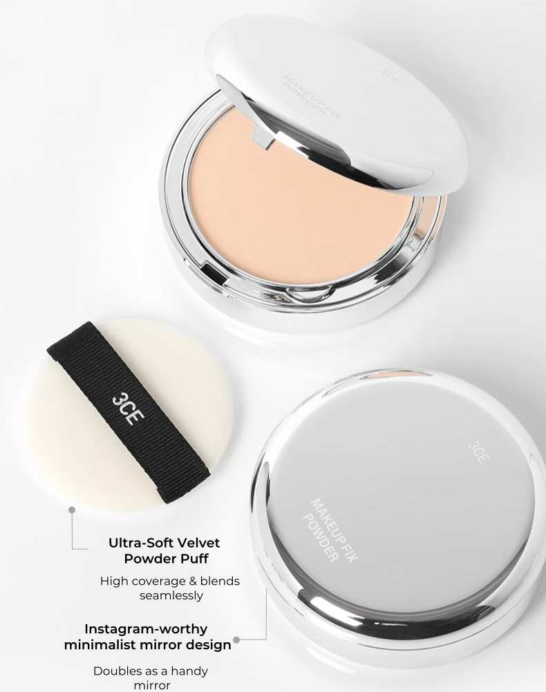 Clear Color Powder 3CE Makeup Fix Matte Pressed Powder T4890 – LookHealthyStore