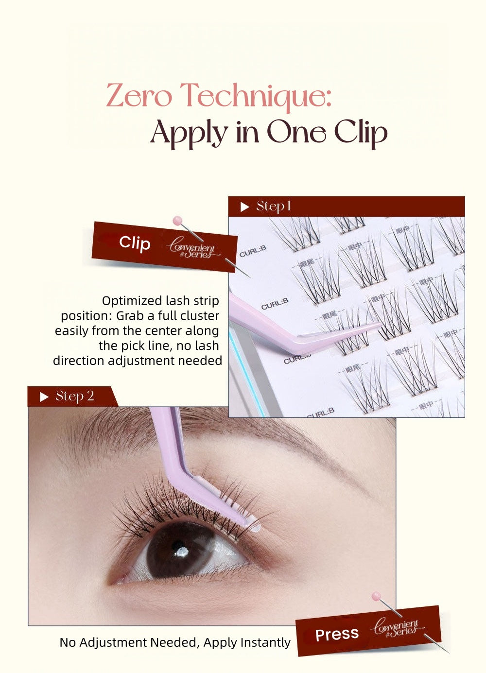 MR.WISH X Fluffy Lili Short Natural Glue-free False Eyelashes T5651